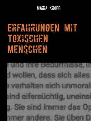 cover image of Erfahrungen mit Toxischen Menschen